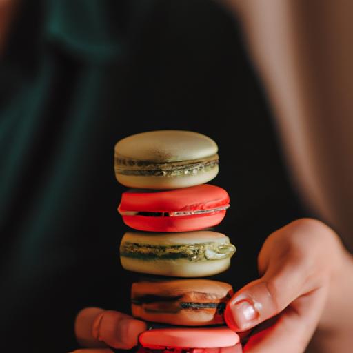 Người đang cầm một đống macaron trong tay