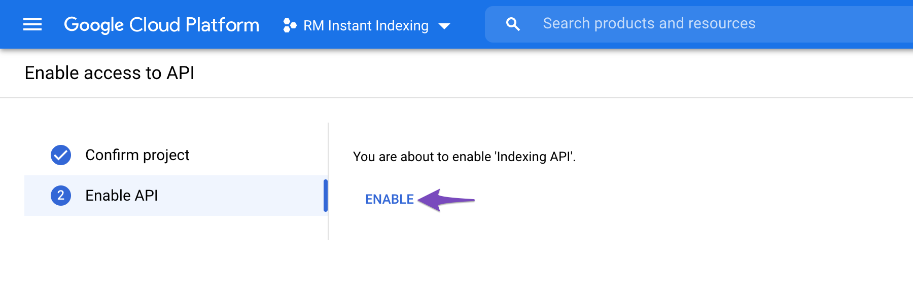 Enable the Instant Indexing API