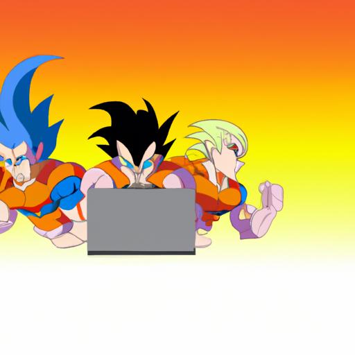 Hình nền laptop hiển thị các nhân vật chính trong Dragon Ball Z